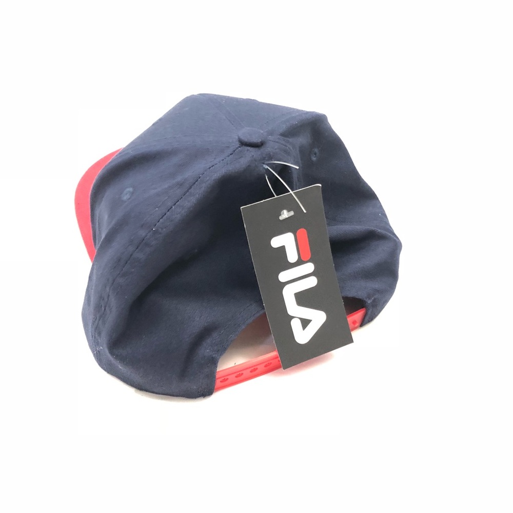Fila Adjustable Flat Brim Cap Navy Blue & Red - Picture 3 of 4